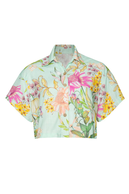 PQ Swim Floret Darcy Button Crop Top